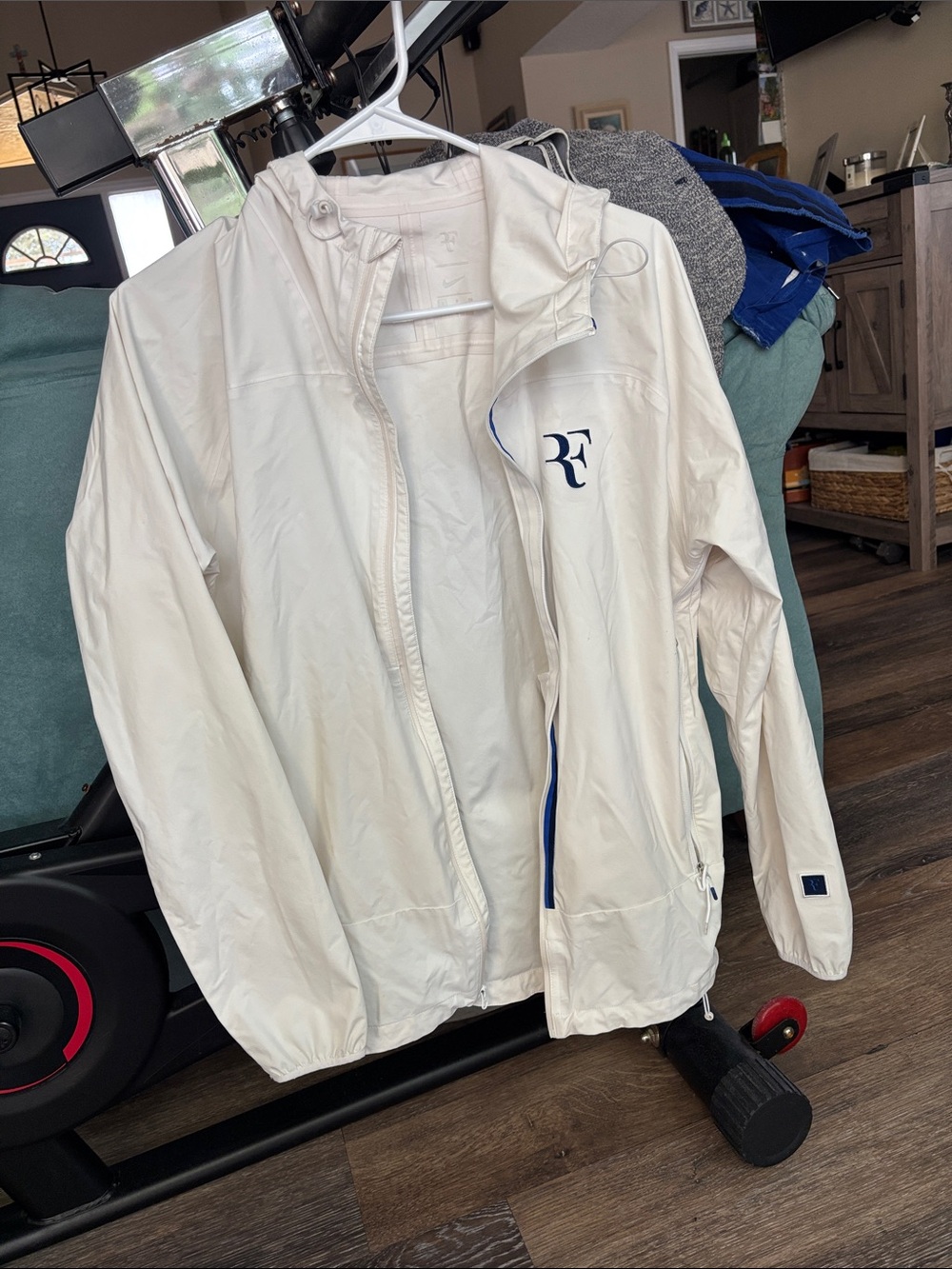 Nike Cream Windbreaker Jacket with Navy RF Logo